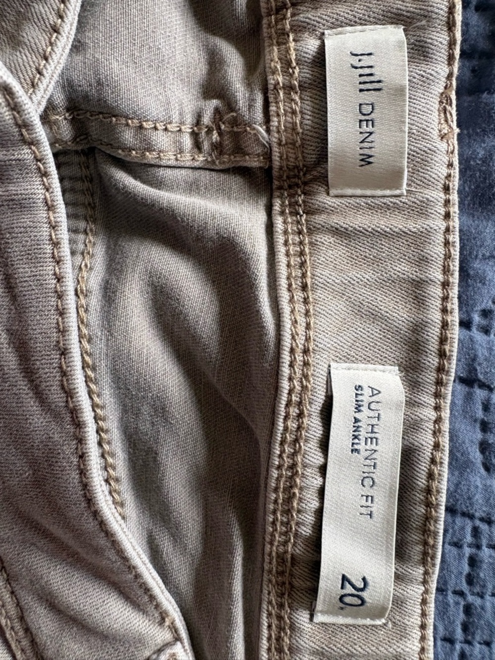 J. Jill Slim Ankle Jeans in Light Taupe